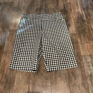 Croft & Barrow Black and White Checkered Women's Bermudas